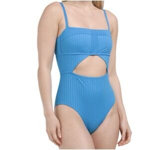 Anthropologie Sanctuary Splice Mio One-Piece Cutout Swimsuit Large Blue Moon NEW